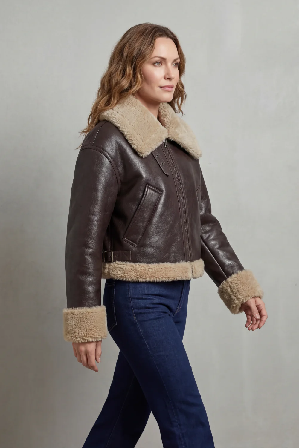 Albinette – Double-sided fleece – Cropped aviator jacket - Image 3