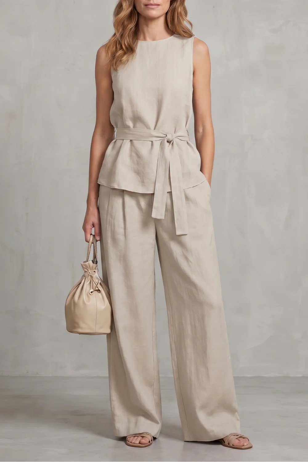 Alvera – Elegant tie-waist silhouette – Two-piece trouser set - Image 5