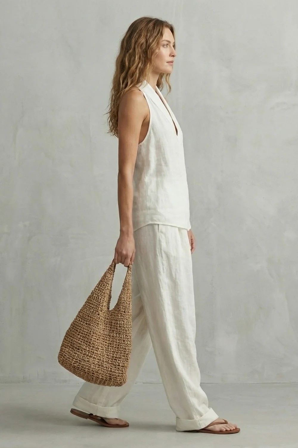 Alvéra – Relaxed linen allure – Top and trouser set - Image 3
