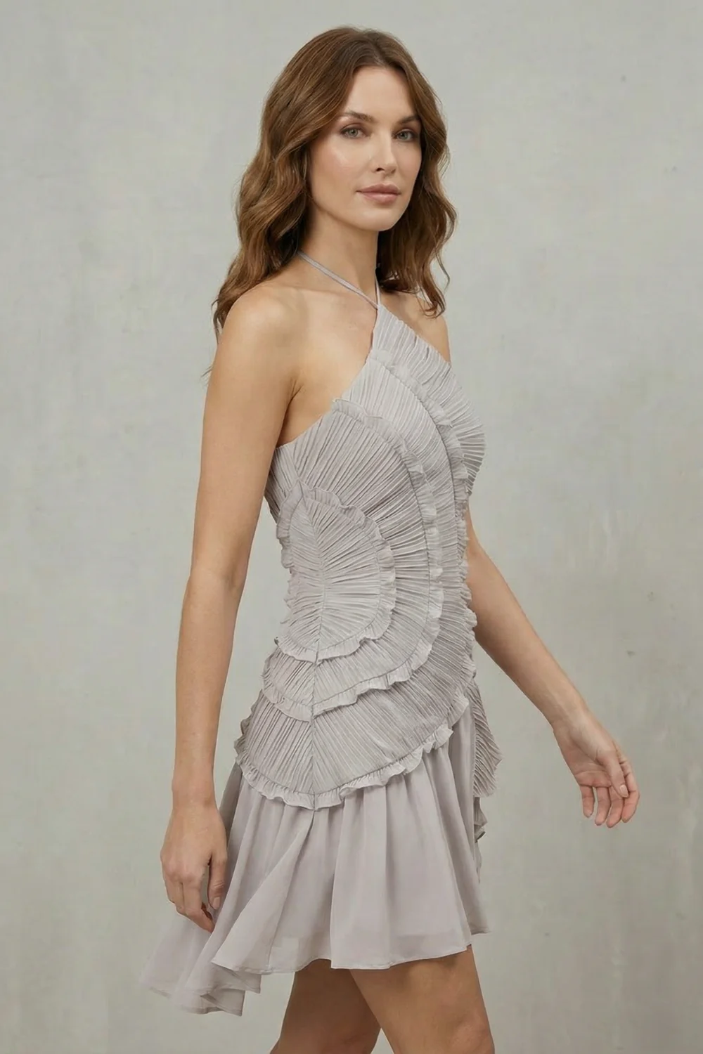 Aureline – Asymmetric ruffle elegance – Mini dress - Image 3