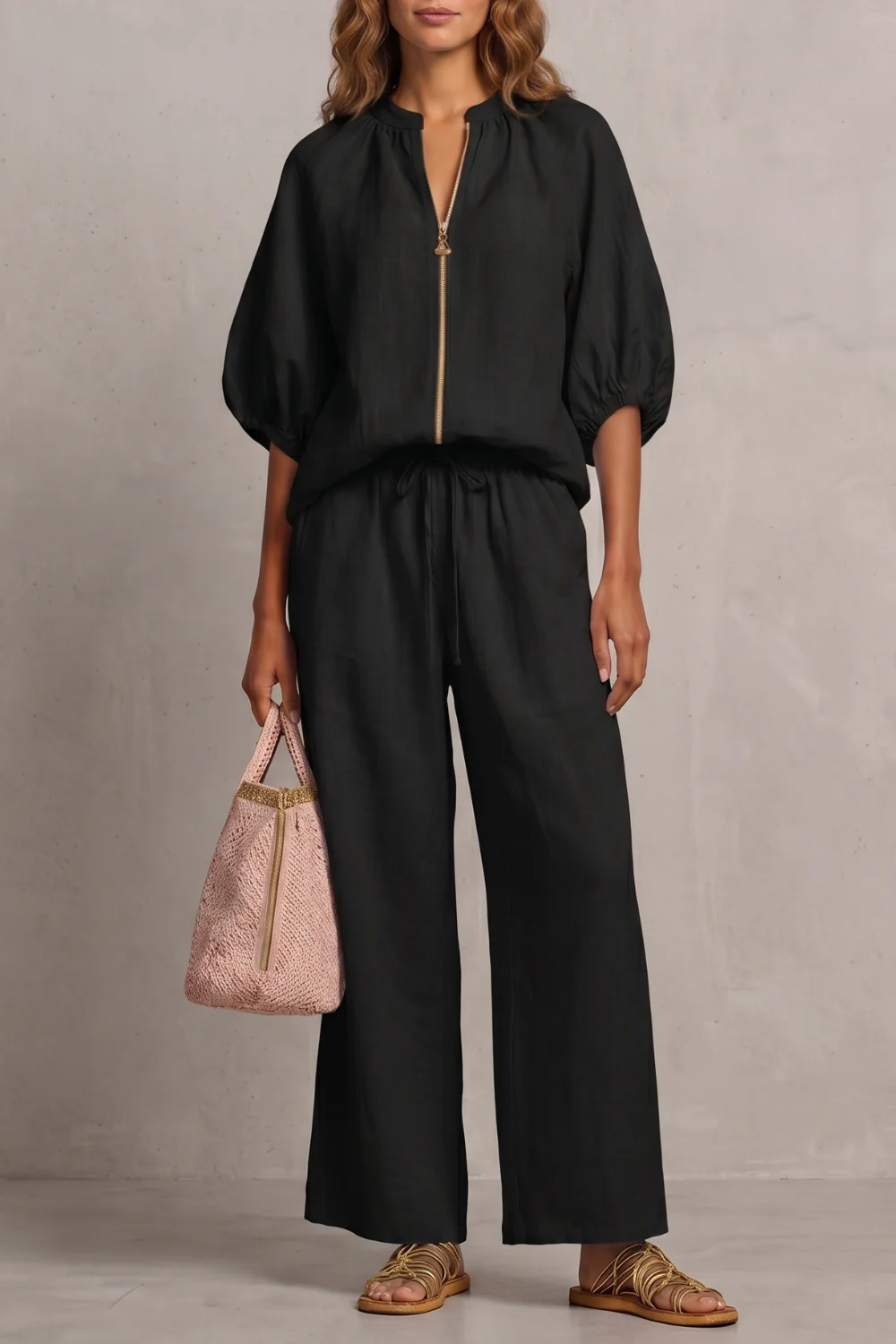 Aurellia – Relaxed zip-front comfort – Trouser set - Image 11