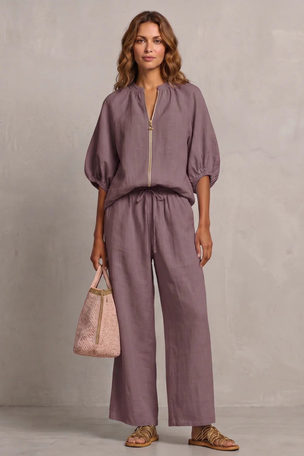 Aurellia – Relaxed zip-front comfort – Trouser set - Image 14