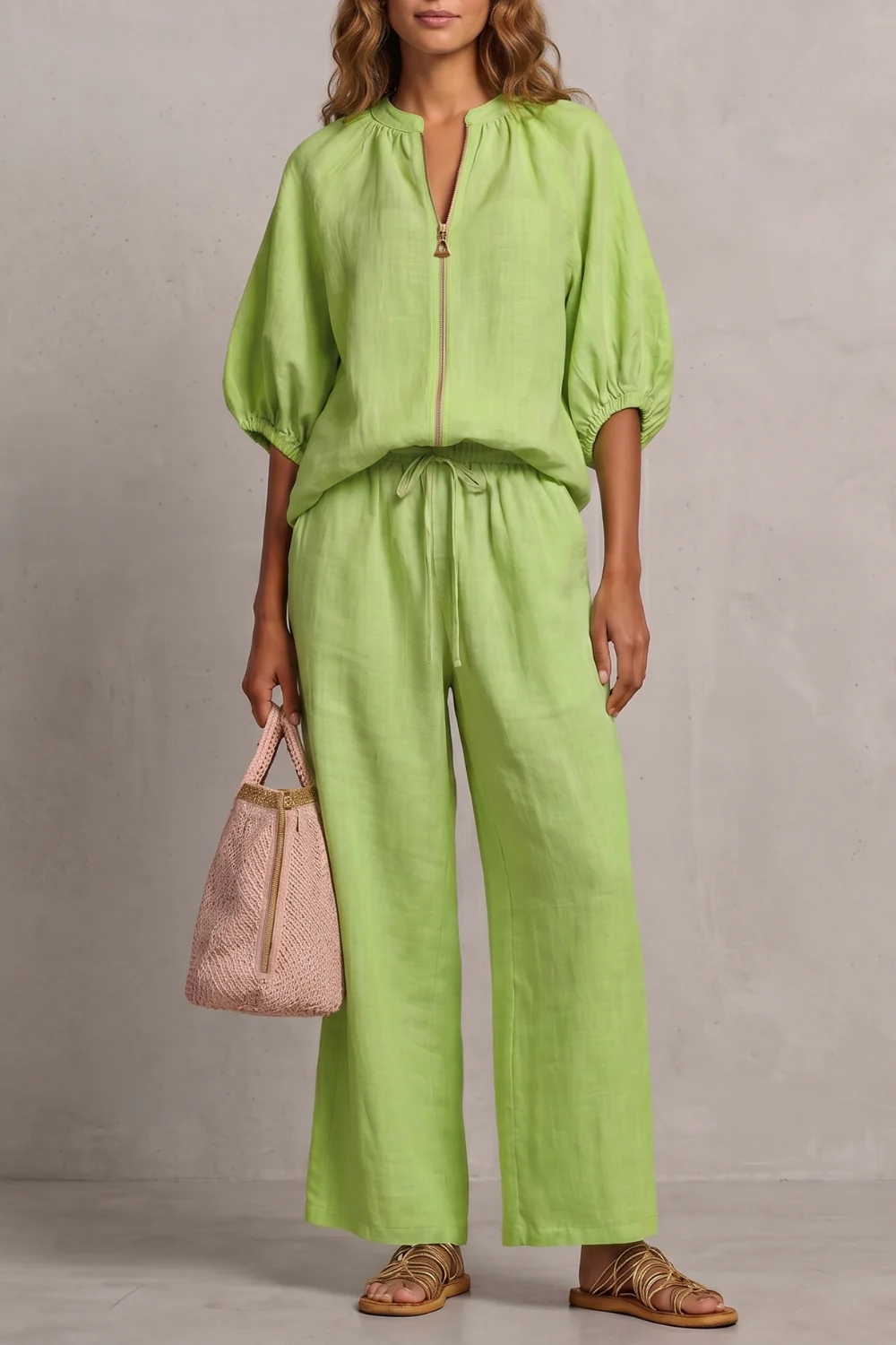 Aurellia – Relaxed zip-front comfort – Trouser set - Image 15