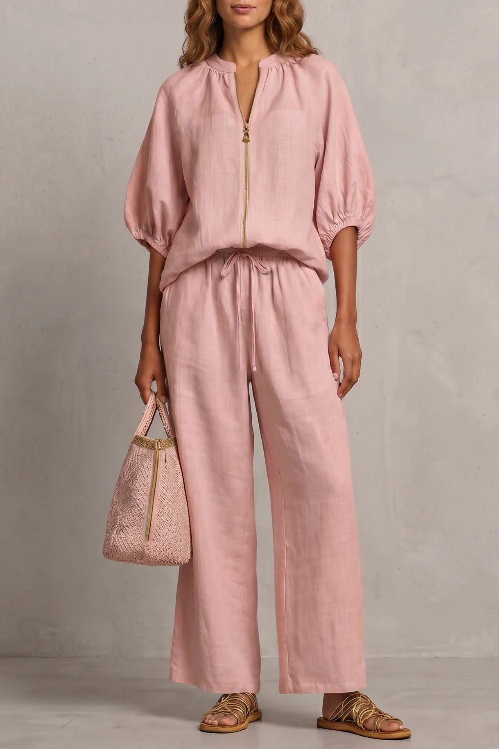 Aurellia – Relaxed zip-front comfort – Trouser set - Image 17