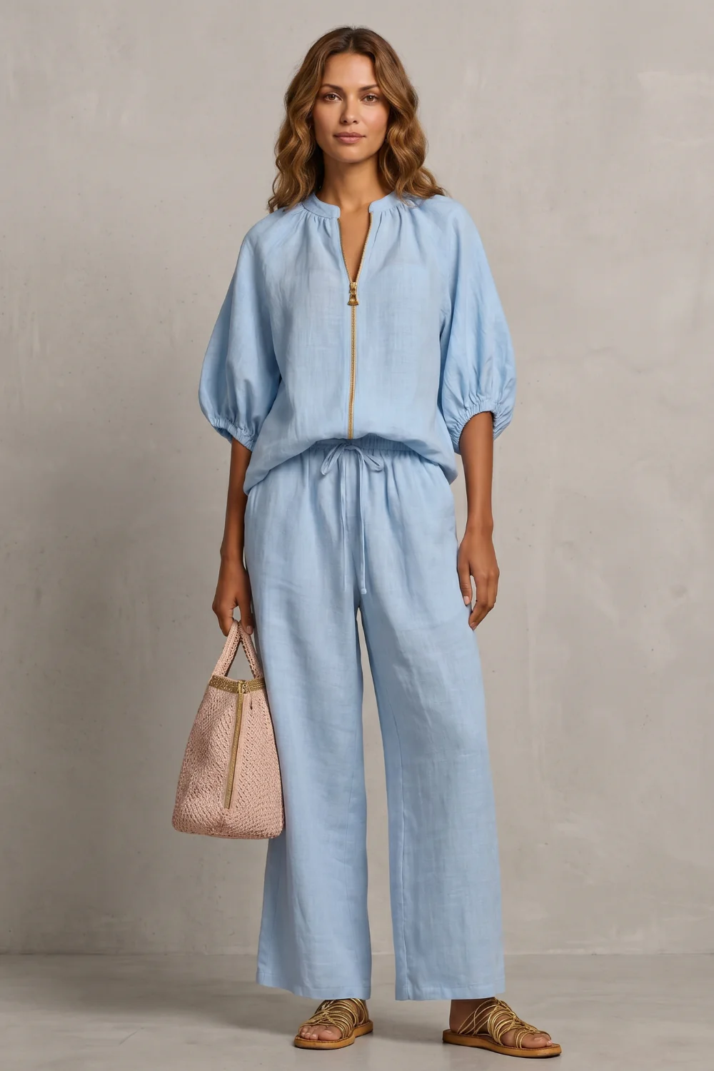 Aurellia – Relaxed zip-front comfort – Trouser set - Image 2