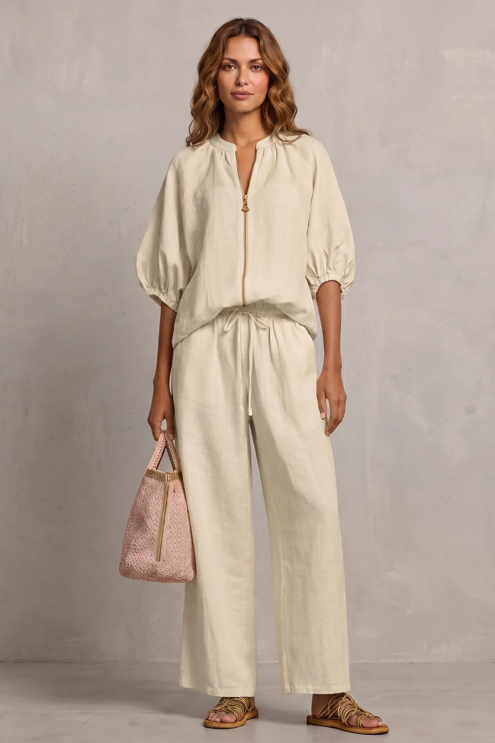 Aurellia – Relaxed zip-front comfort – Trouser set - Image 20