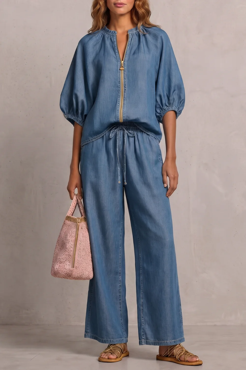 Aurellia – Relaxed zip-front comfort – Trouser set - Image 5