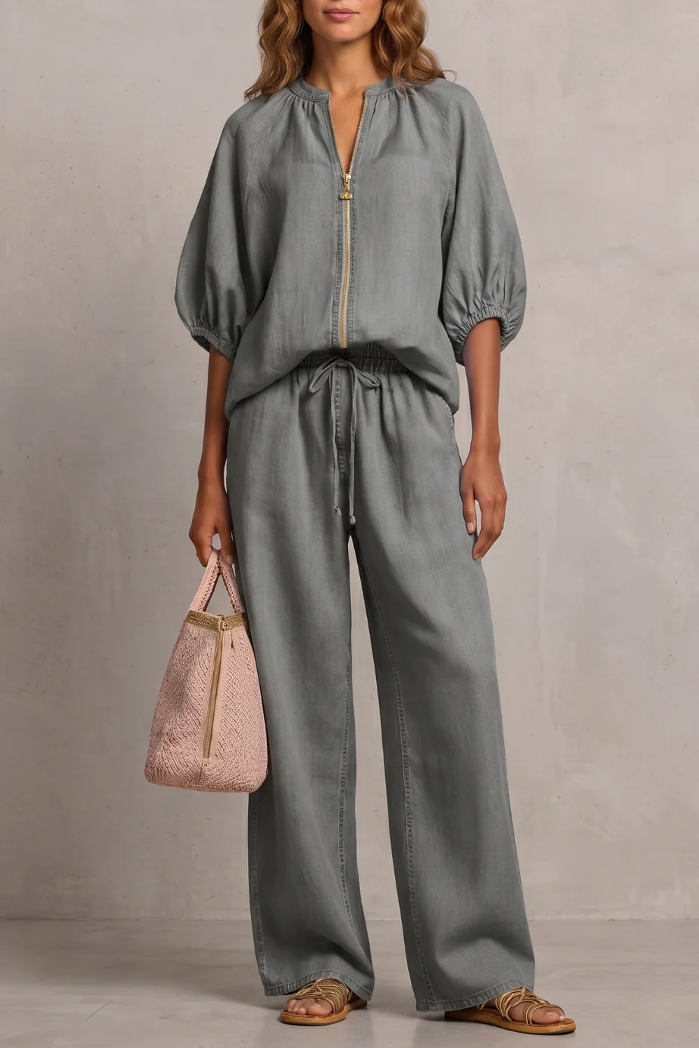 Aurellia – Relaxed zip-front comfort – Trouser set - Image 9