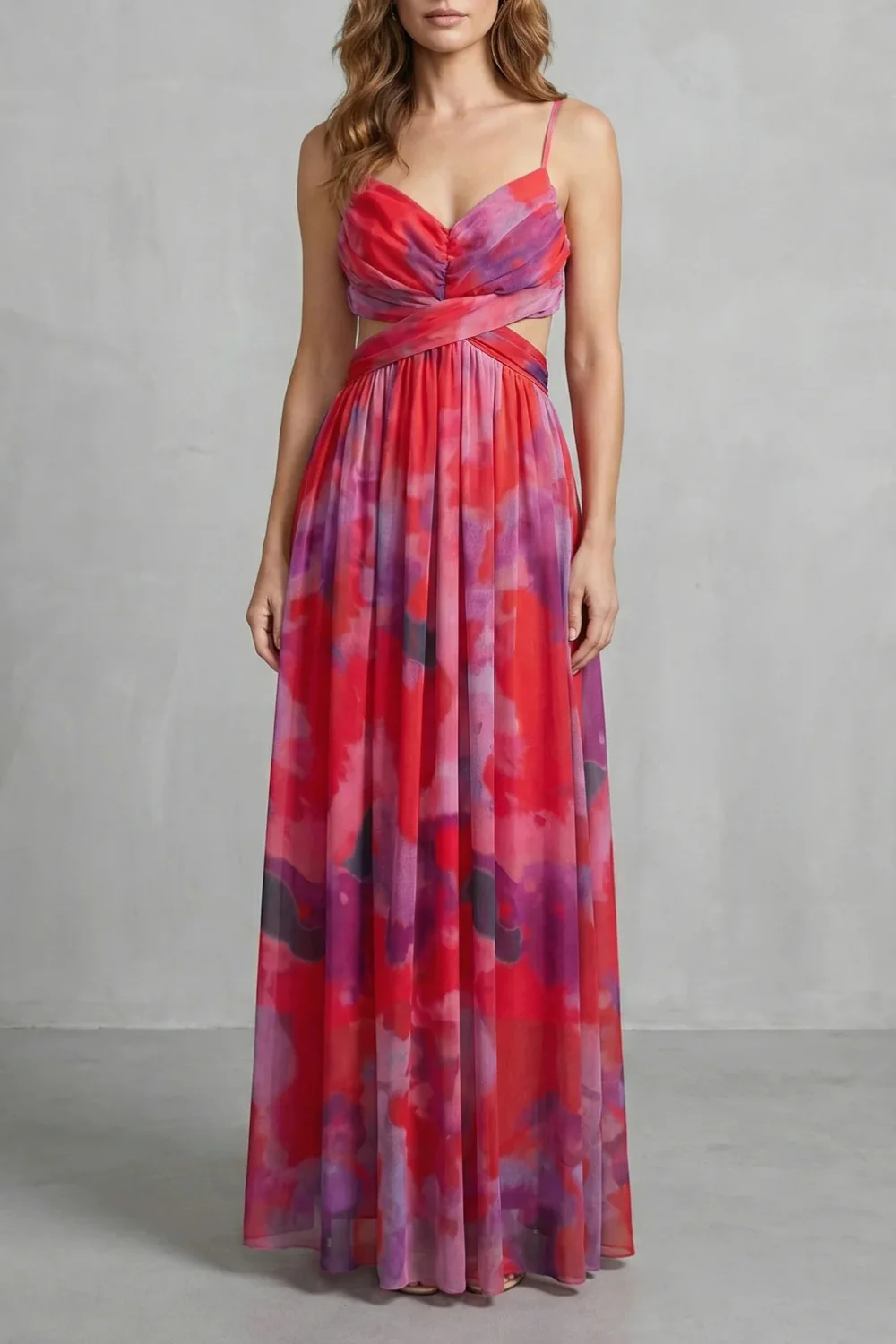 Aurellia – Watercolour romance – Sleeveless maxi dress - Image 13