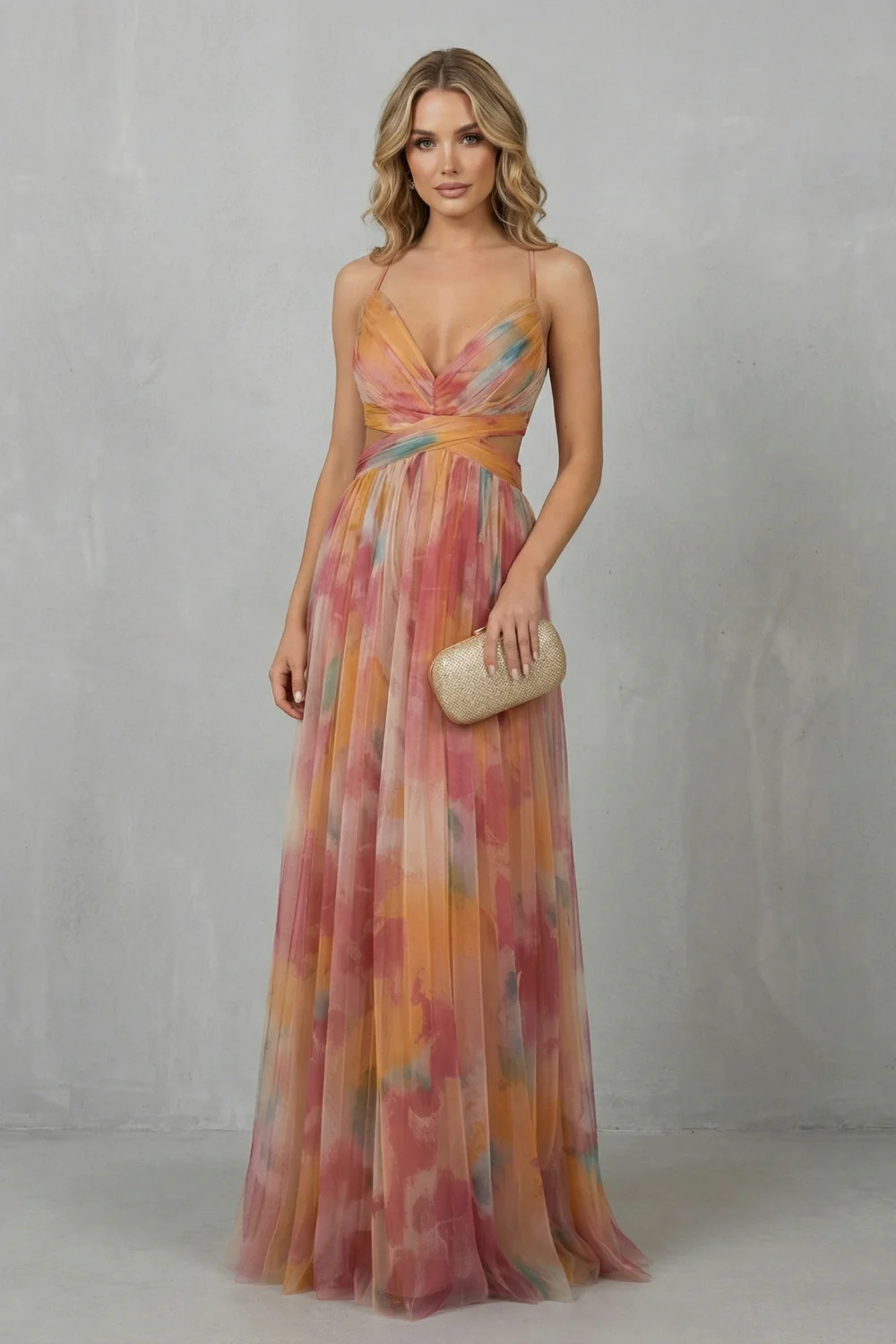 Aurellia – Watercolour romance – Sleeveless maxi dress - Image 2