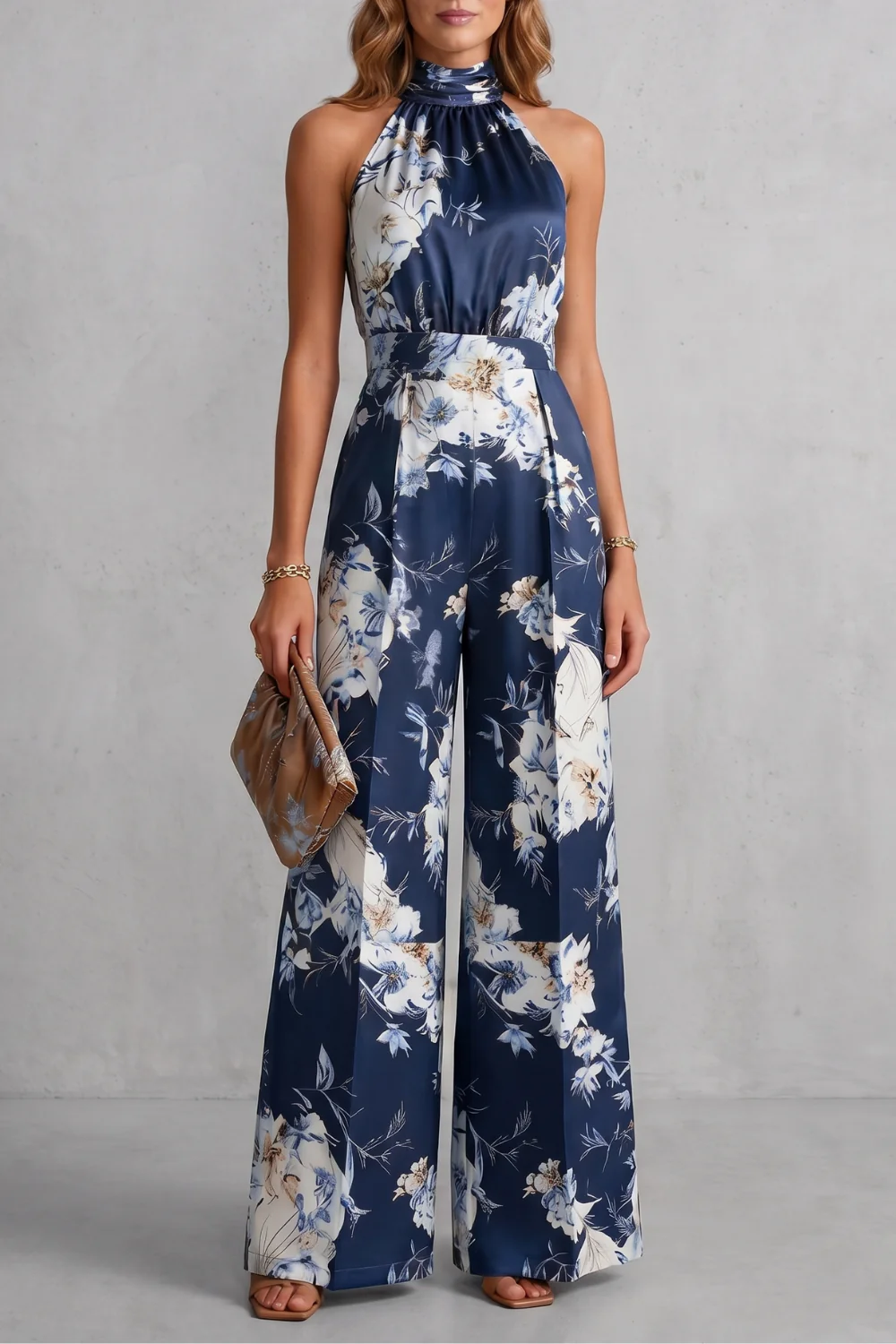 Aurelline – Romantic floral print – Halter jumpsuit - Image 7