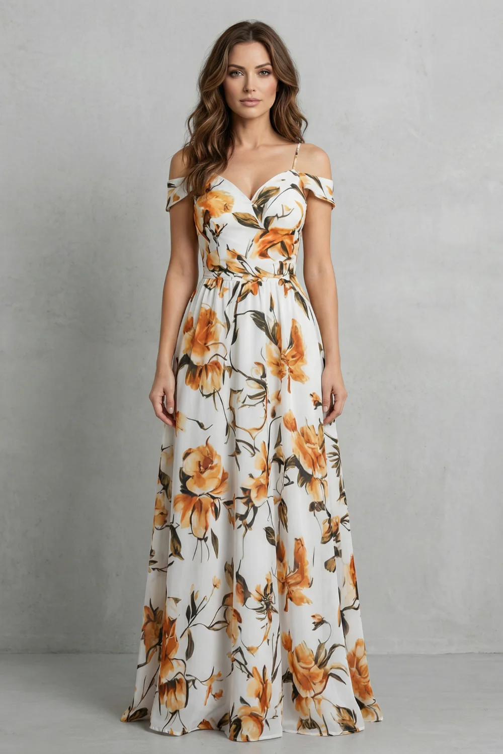 Aurielle – Off-shoulder floral grace – Maxi dress - Image 2