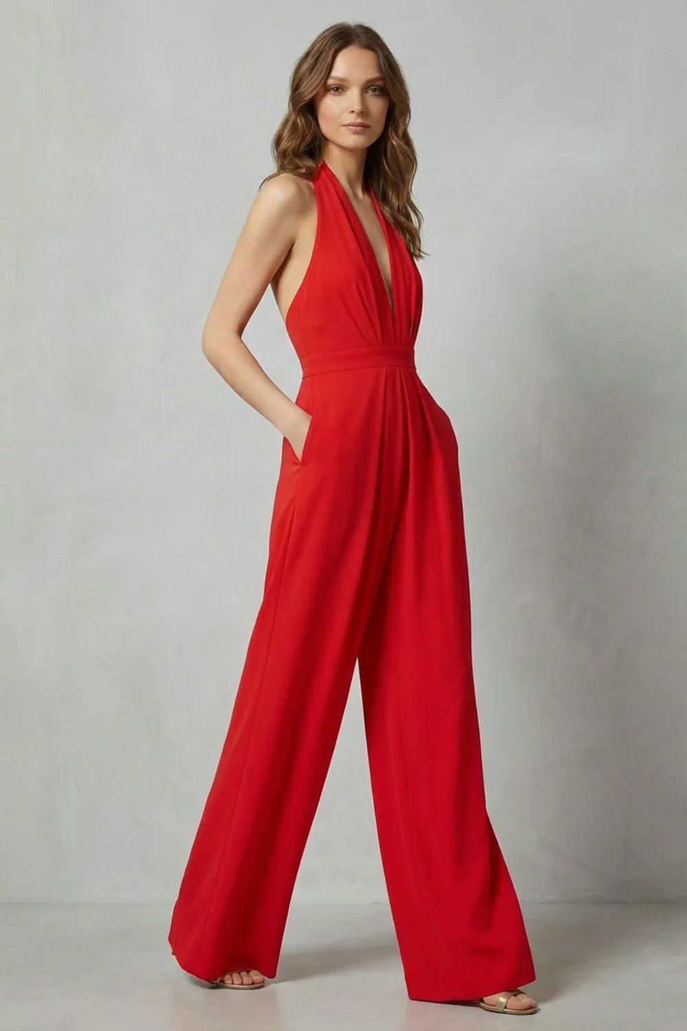 Aurora – Backless Halter Jumpsuit – Bold Summer Glamour - Image 3