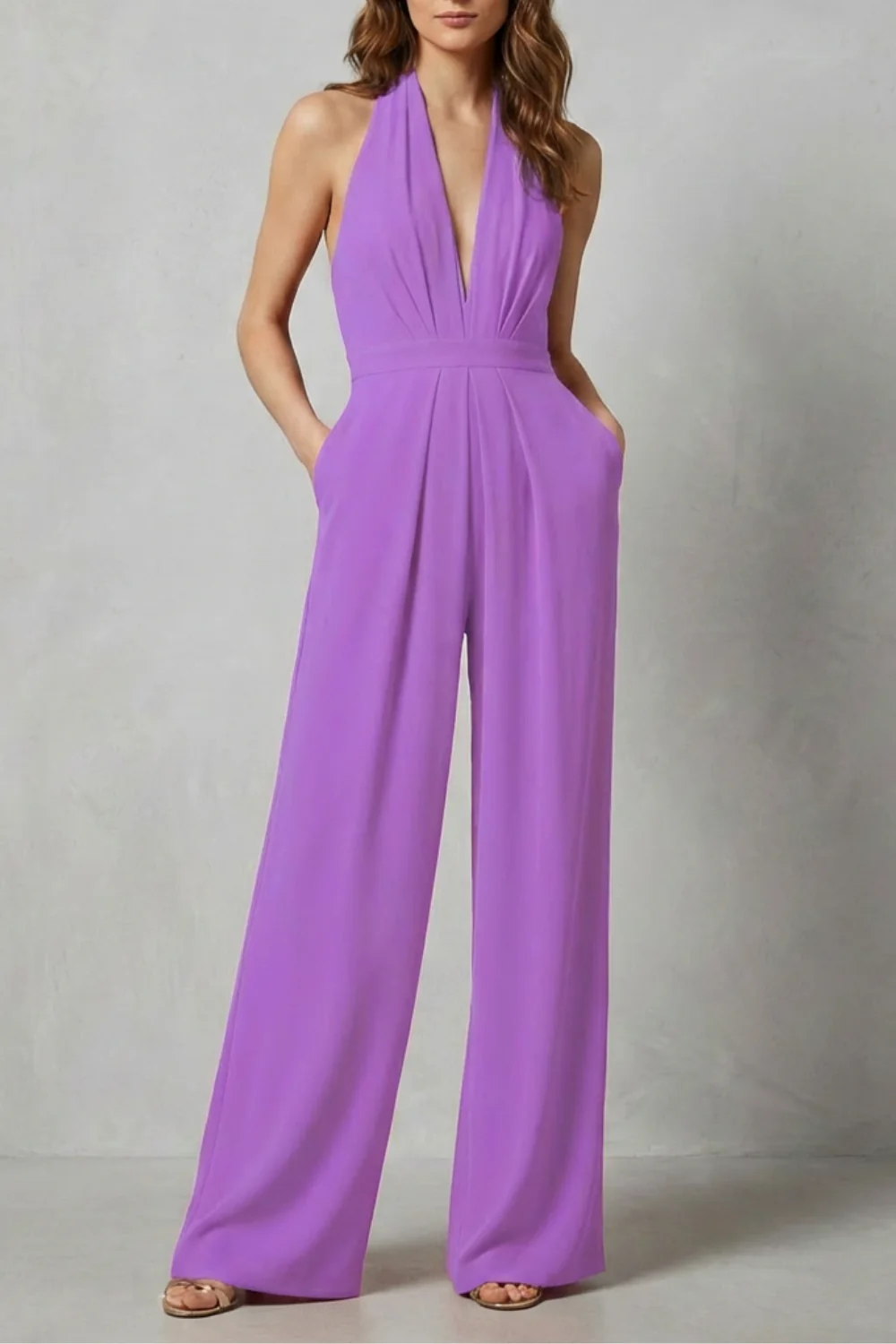 Aurora – Backless Halter Jumpsuit – Bold Summer Glamour - Image 9