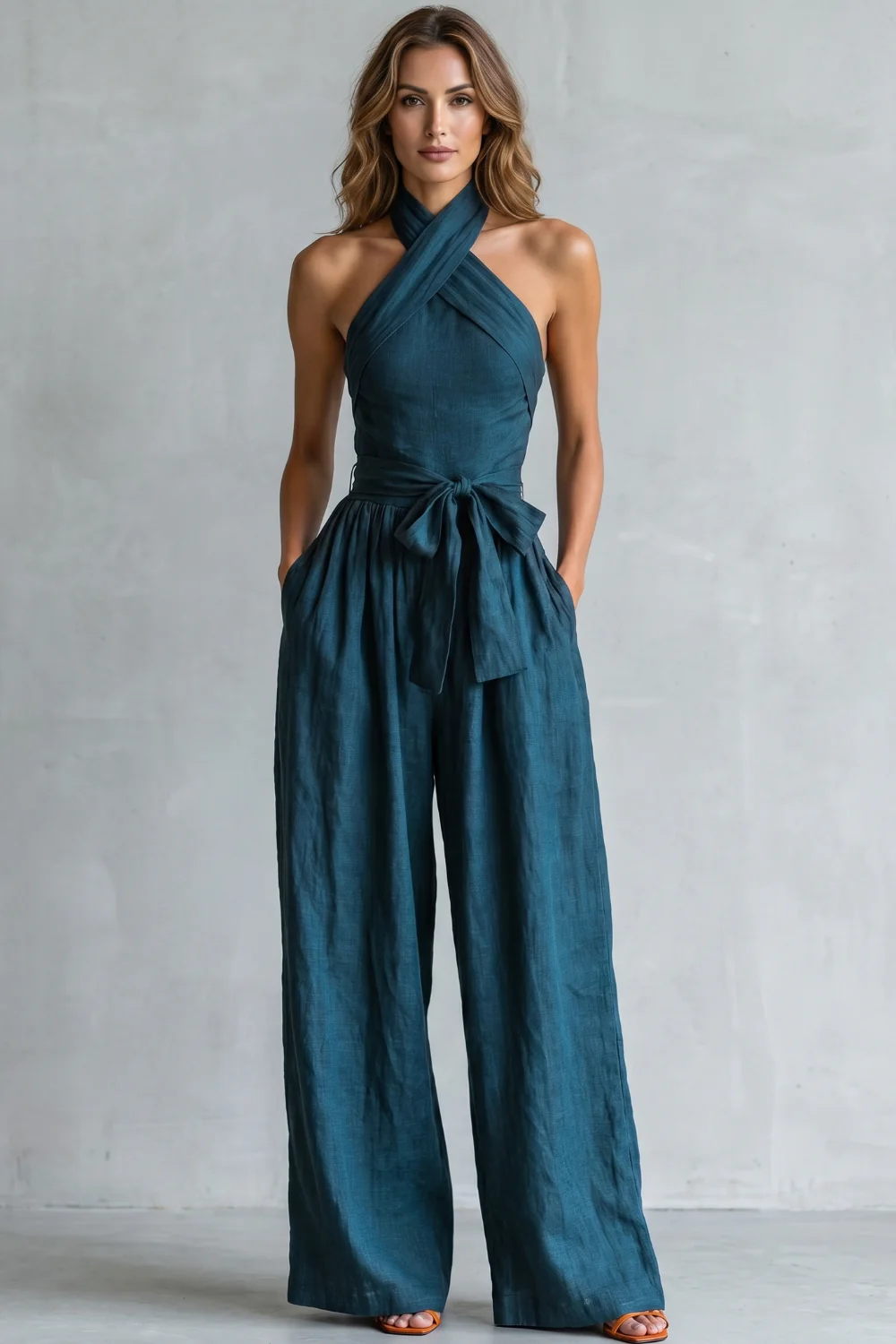 Aveline – Cross-halter sophistication – Wide-leg jumpsuit - Image 2