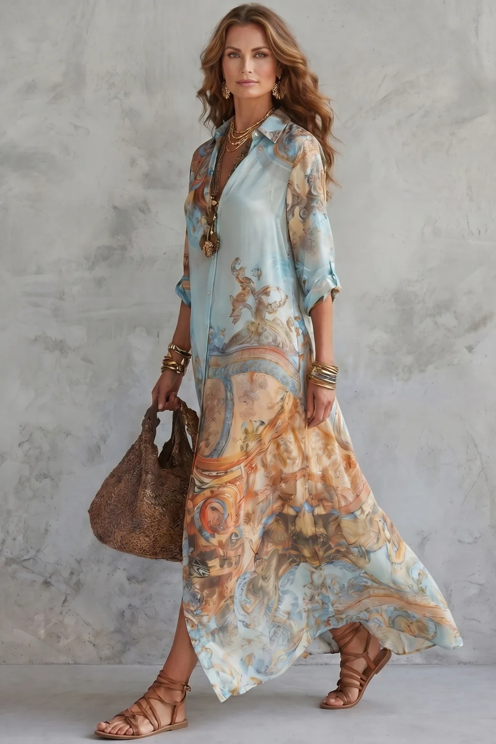 Azurienne – Ornate resort print – Maxi dress - Image 3