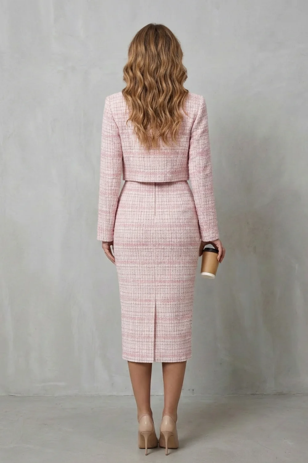 Bellaisie – Elegant plaid tailoring – Two-piece midi dress set - Image 4