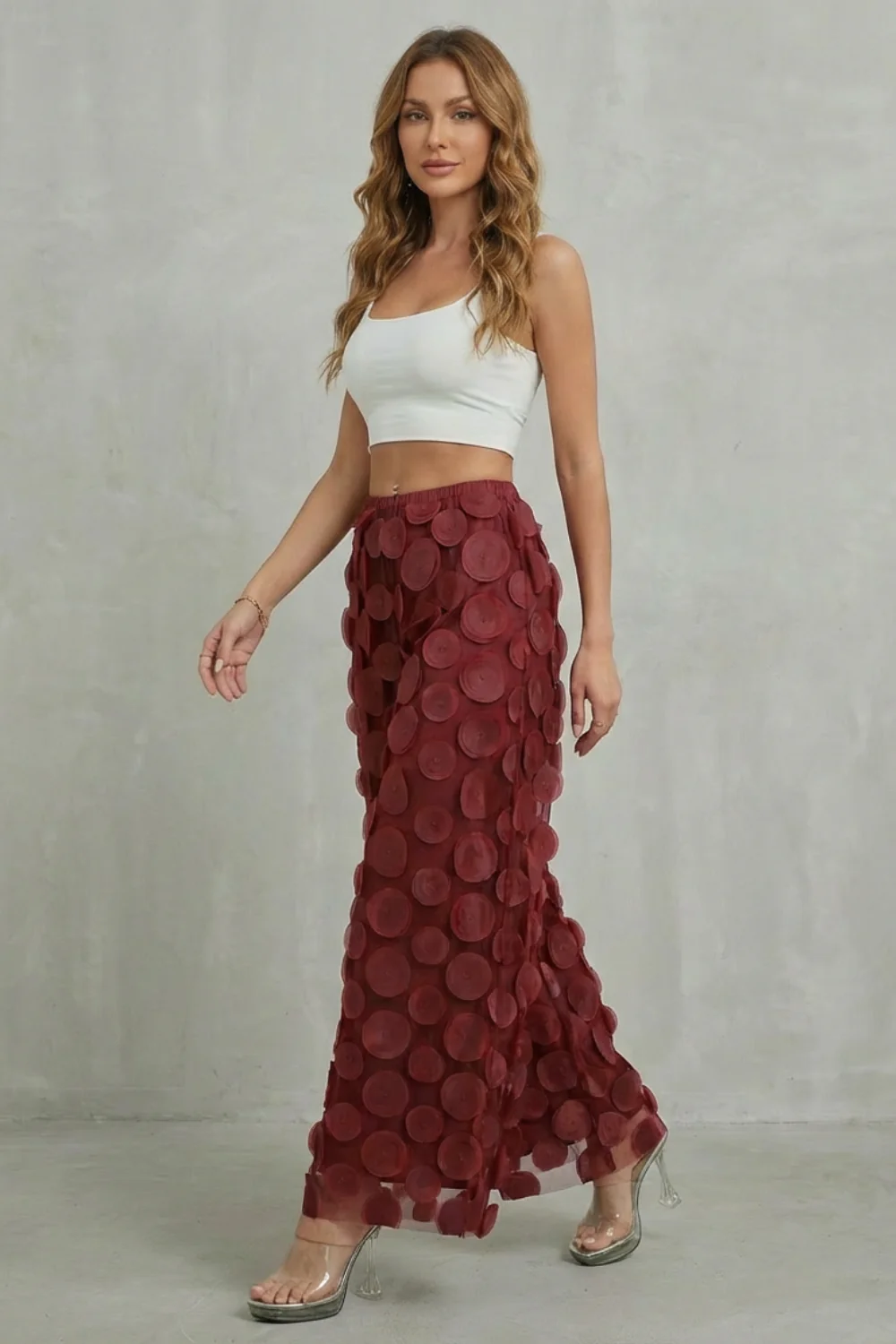 Bellaria – 3D circle appliqué – Wide-leg trousers - Image 3