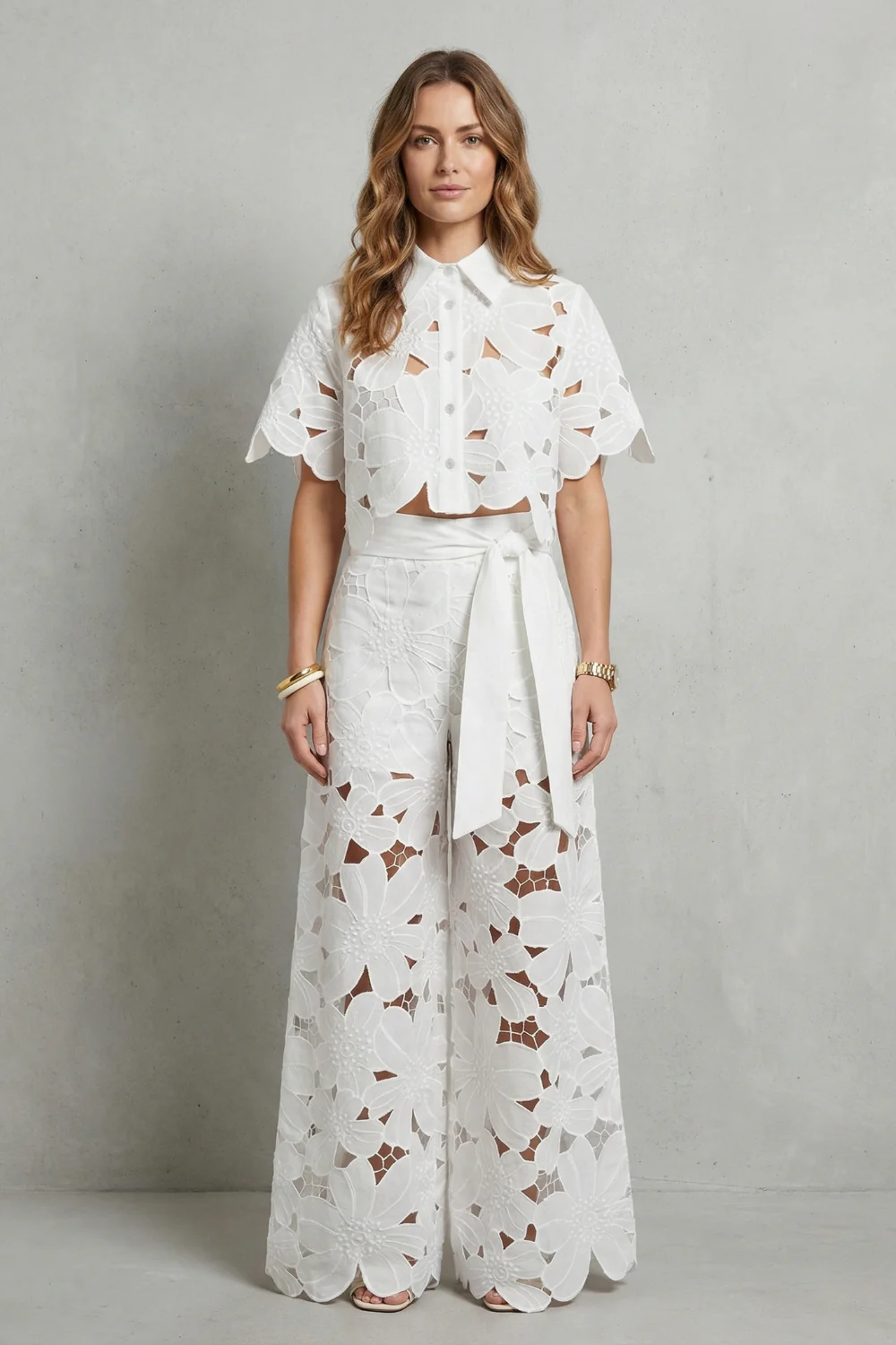 Bellarisse – Embroidered lace elegance – Top and skirt set - Image 2