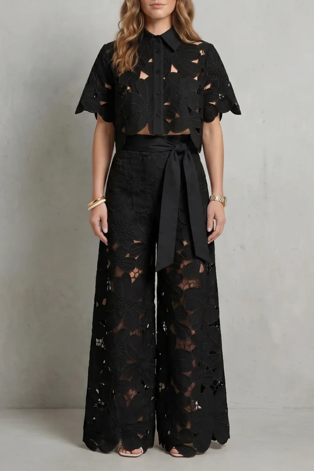 Bellarisse – Embroidered lace elegance – Top and skirt set - Image 9