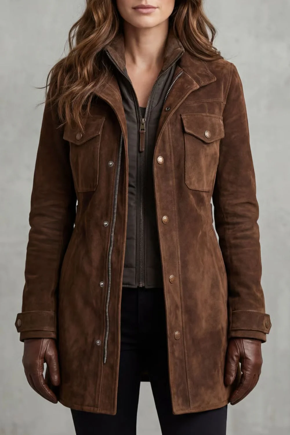 Bellavue – Tailored suede finish – Longline coat