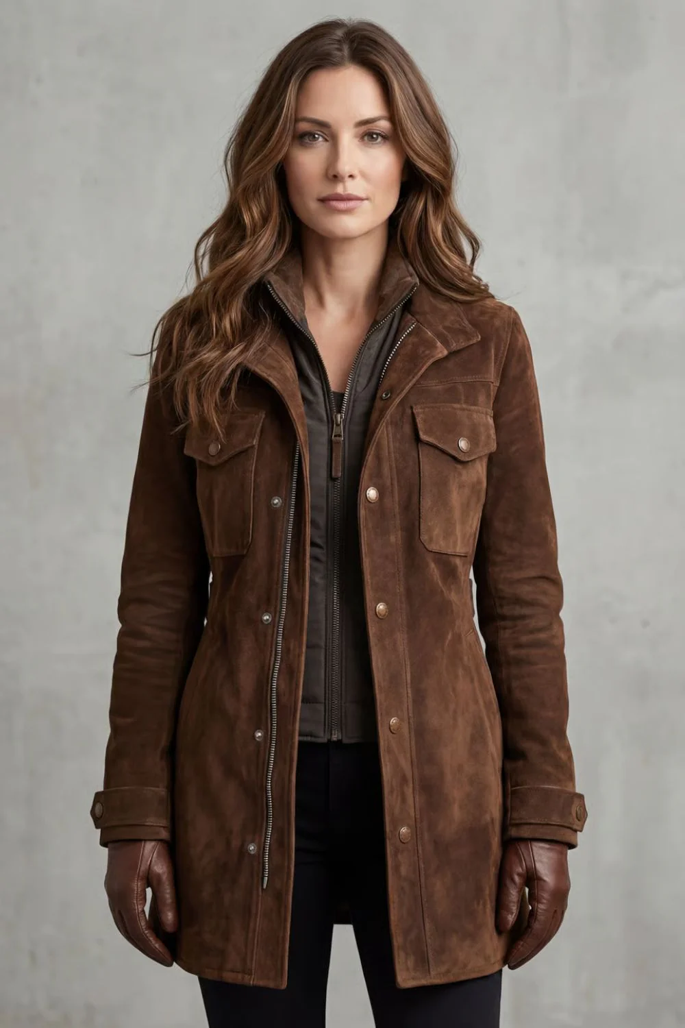 Bellavue – Tailored suede finish – Longline coat - Image 2