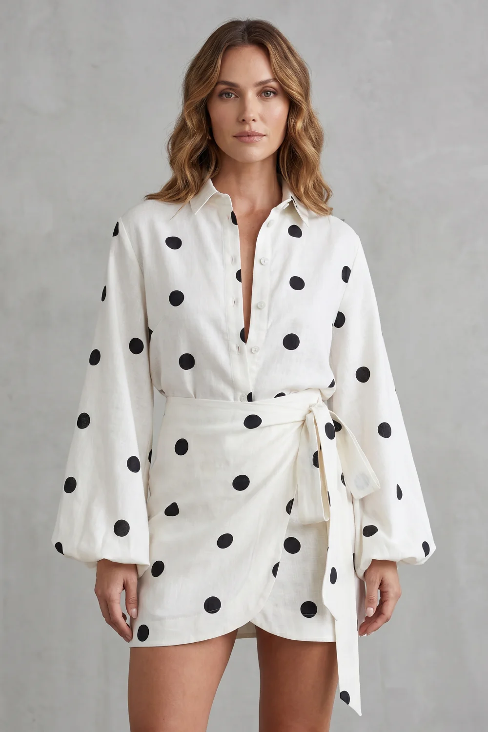 Belmira – Polka dot wrap elegance – Playsuit set - Image 2