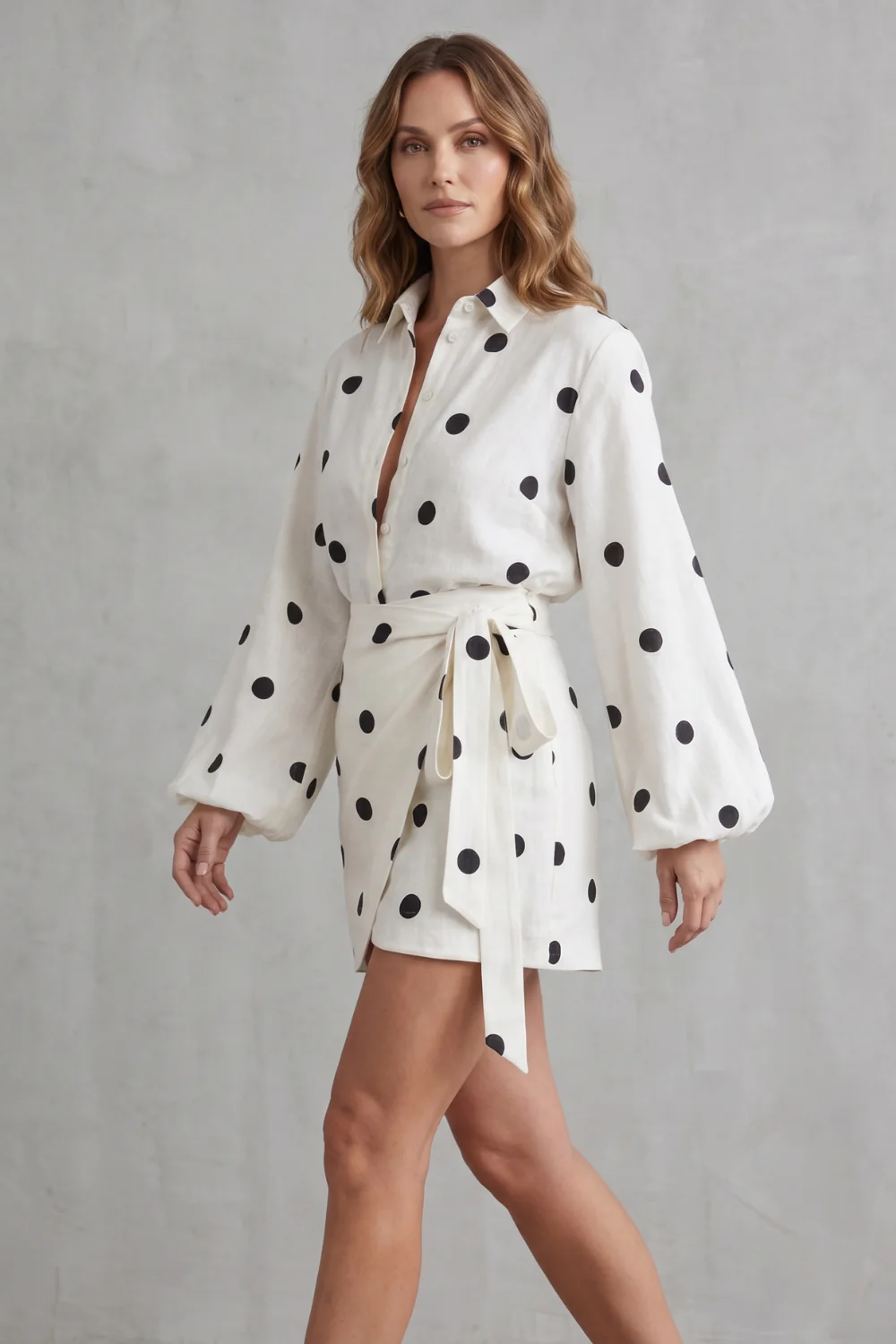 Belmira – Polka dot wrap elegance – Playsuit set - Image 3