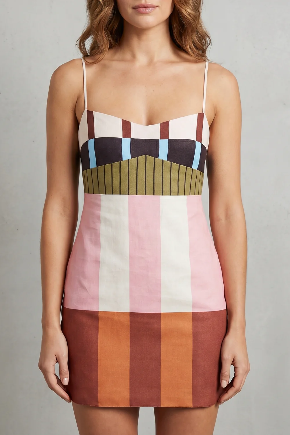Calissia – Geometric colour-block charm – Mini dress