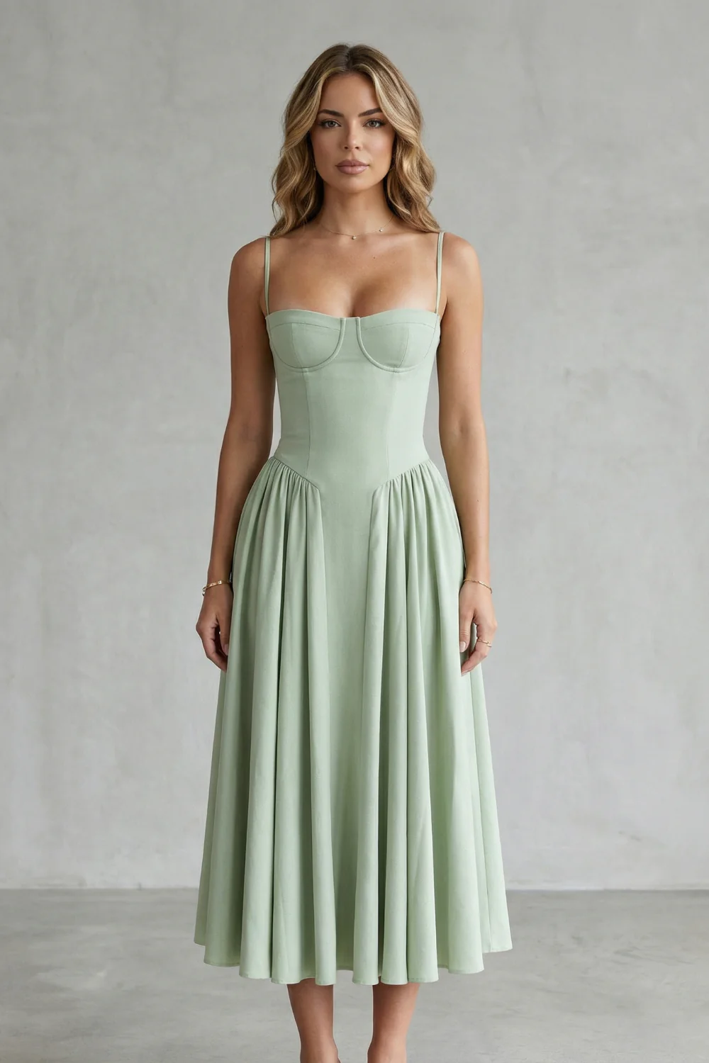 Calliope – Timeless structure – Women’s Sleeveless Structured Dress - Image 2