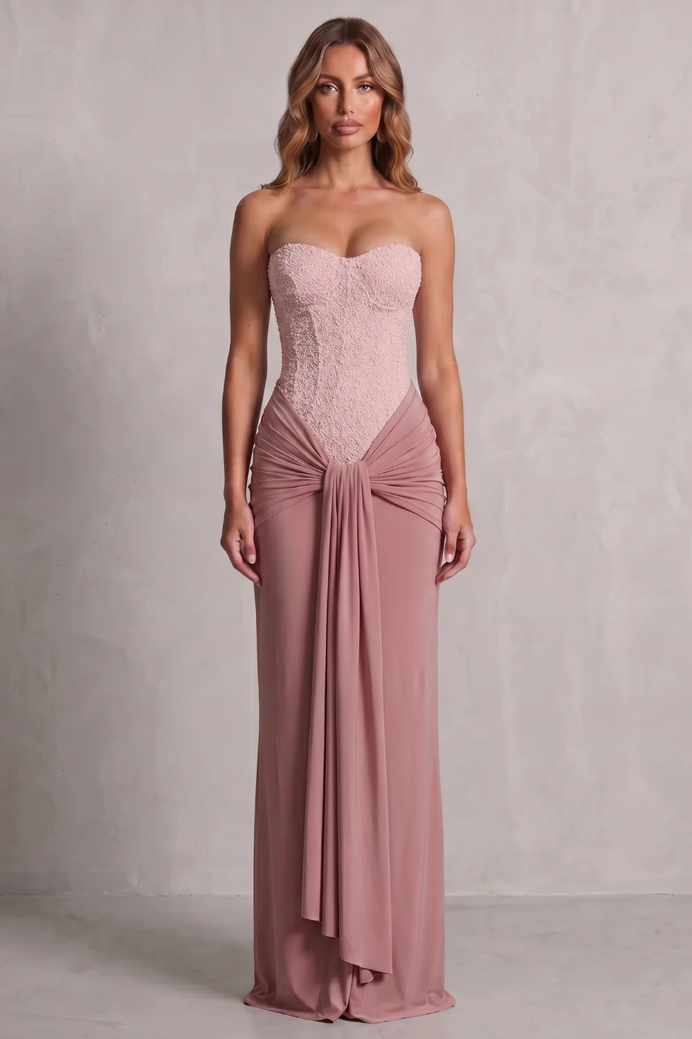 Carinelle – Draped satin elegance – Maxi dress - Image 10