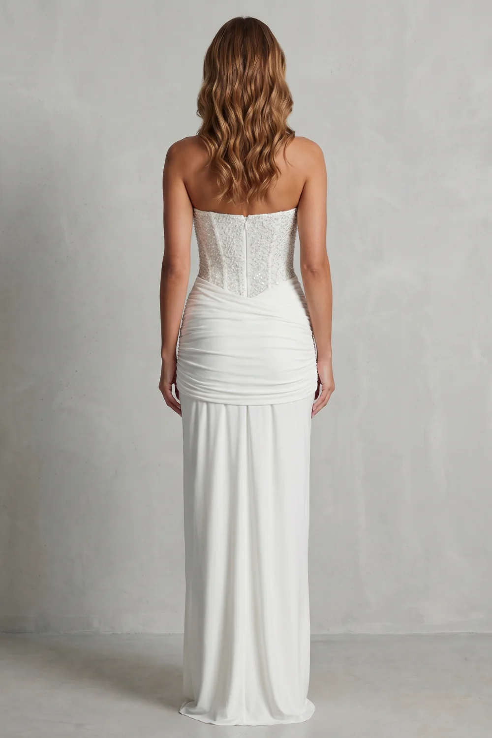 Carinelle – Draped satin elegance – Maxi dress - Image 4