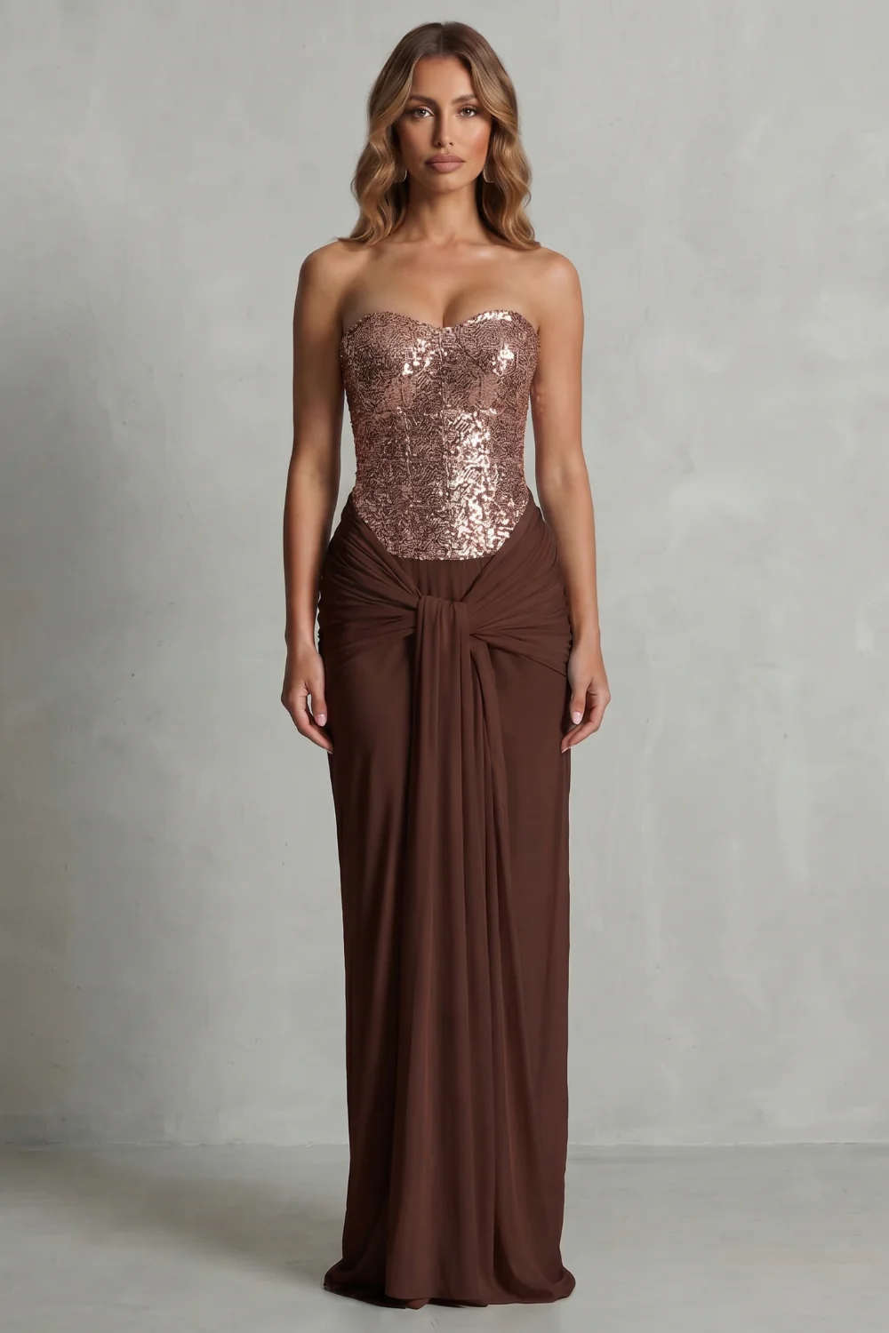 Carinelle – Draped satin elegance – Maxi dress - Image 8