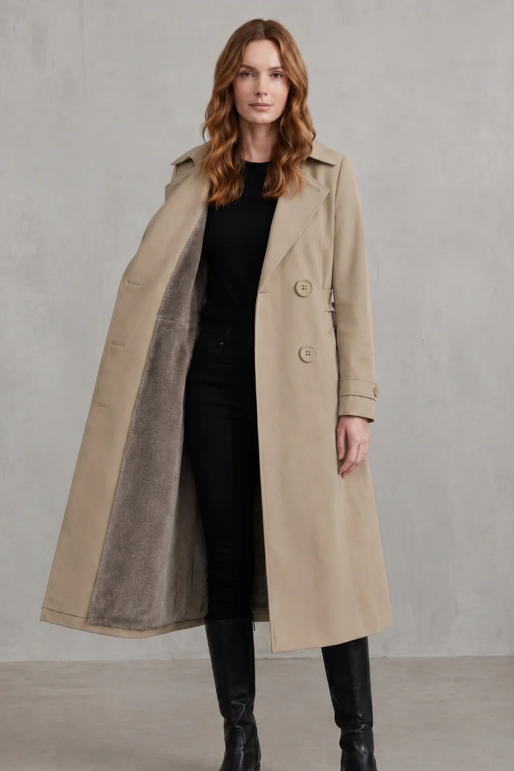 Carletta – Faux fur-lined trench – Double-breasted winter coat - Image 10