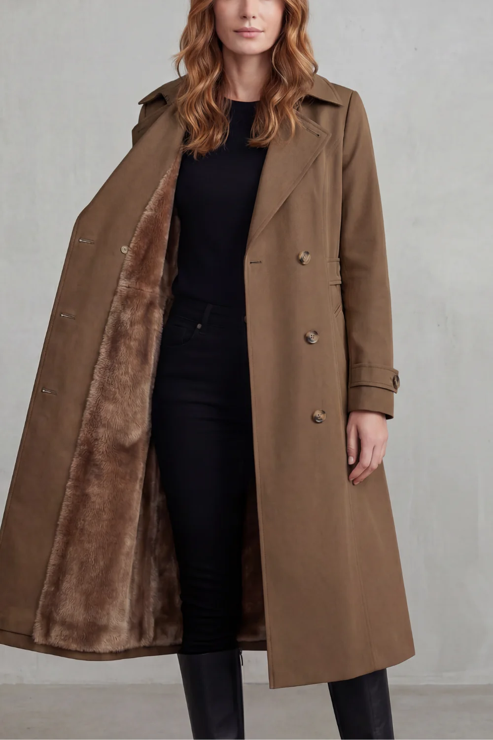 Carletta – Faux fur-lined trench – Double-breasted winter coat - Image 5