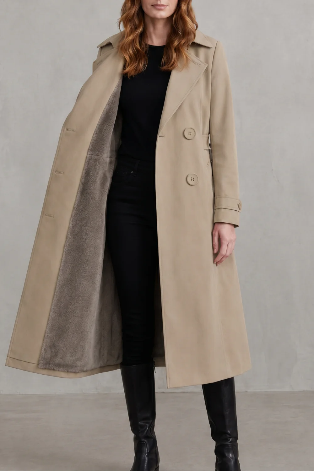 Carletta – Faux fur-lined trench – Double-breasted winter coat - Image 9