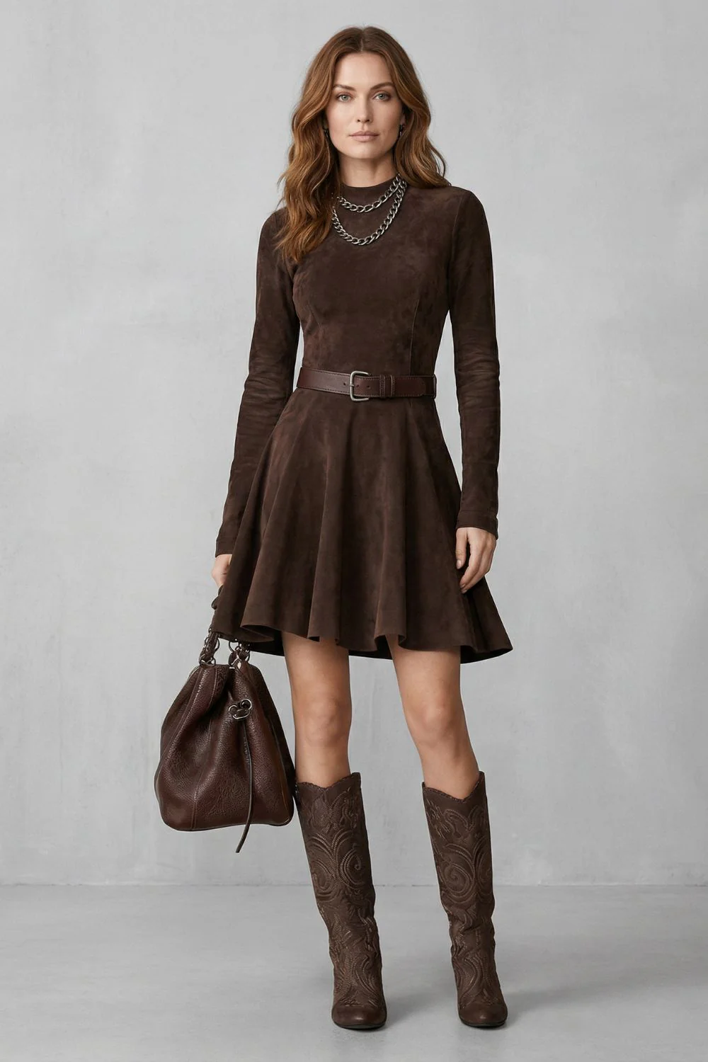 Cavellina – Belted suede effect – Mini dress (Belt included) - Image 2