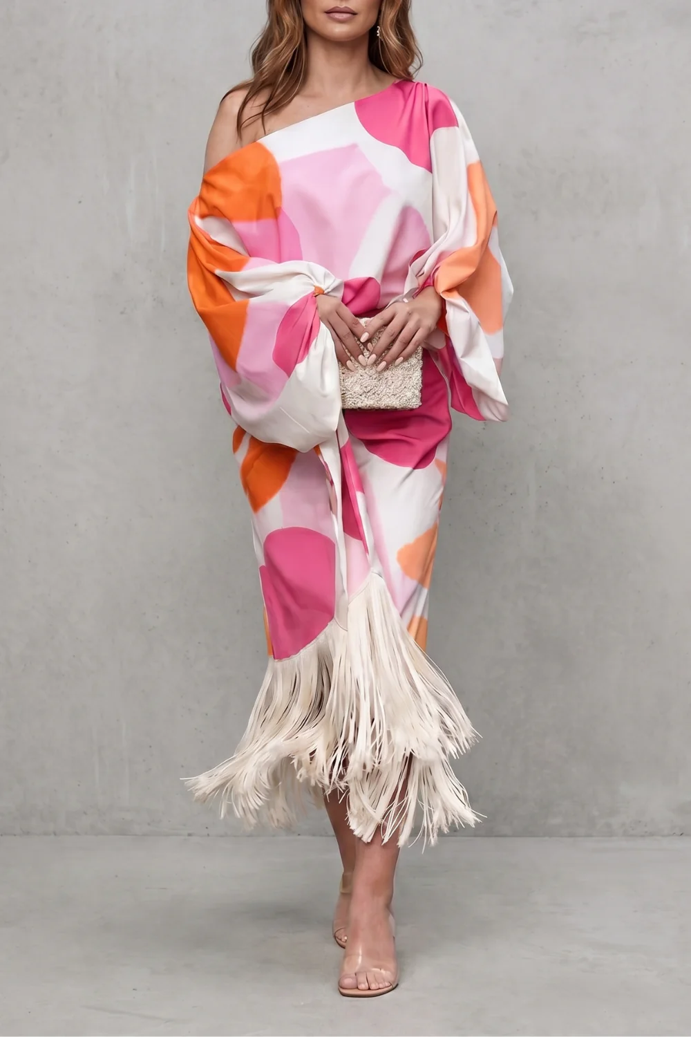 Danivelle – Abstract print fringe elegance – Two-piece set - Image 5