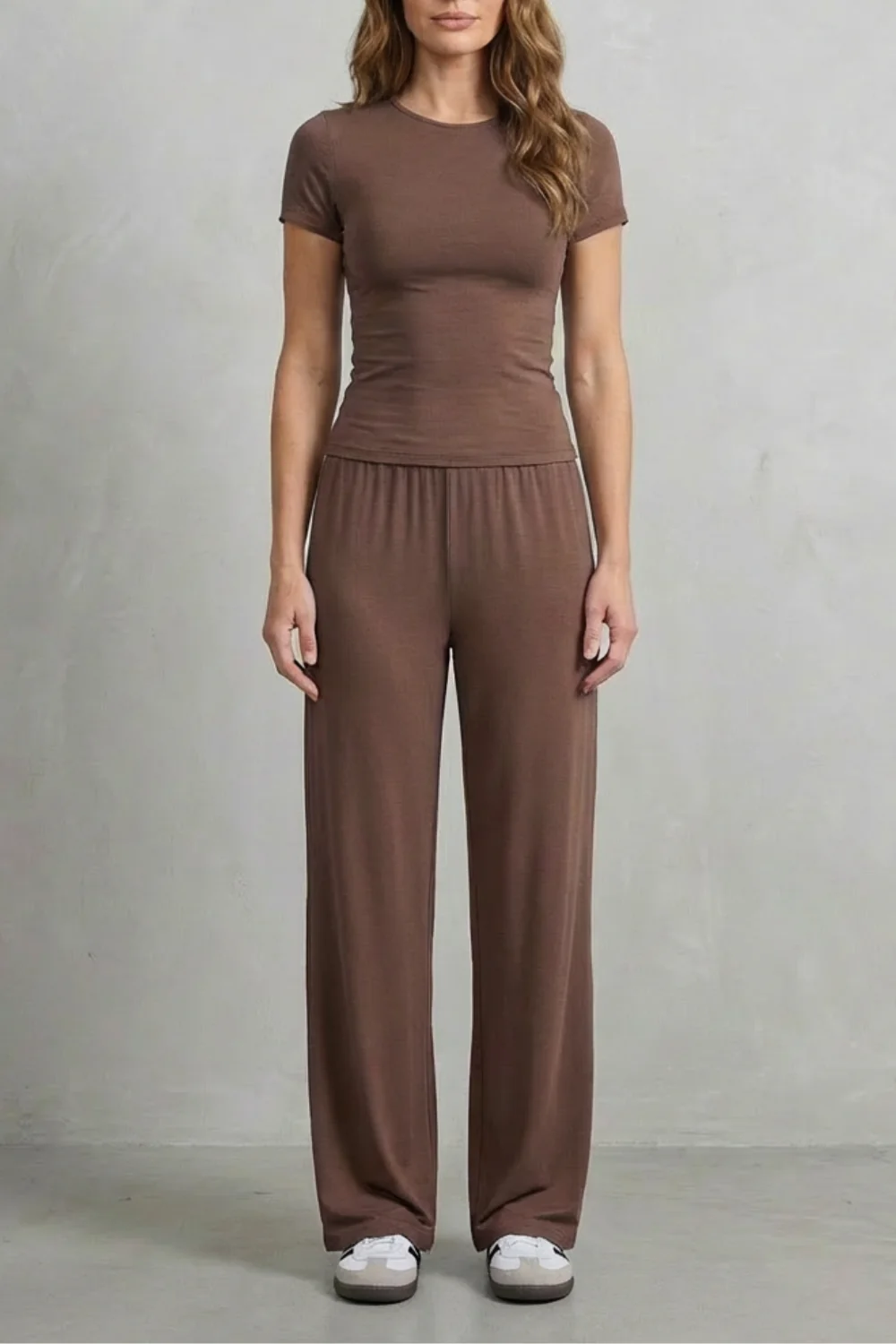 Élan – Sleek Simplicity – Pure Color Wide-Leg Pants Suit - Image 15