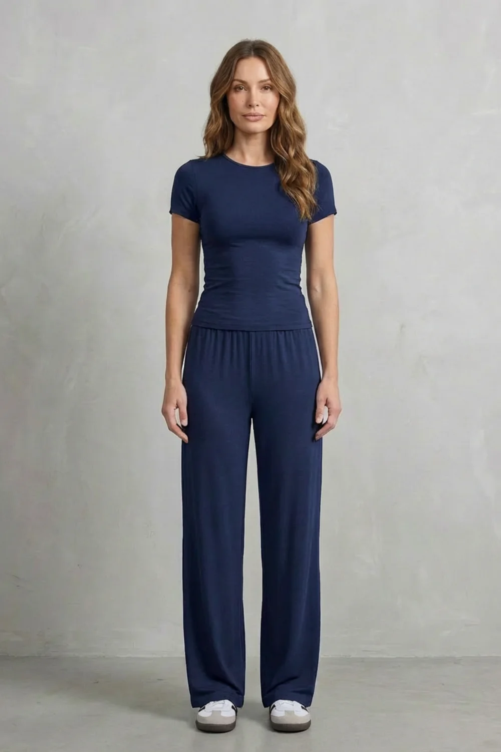 Élan – Sleek Simplicity – Pure Color Wide-Leg Pants Suit - Image 28