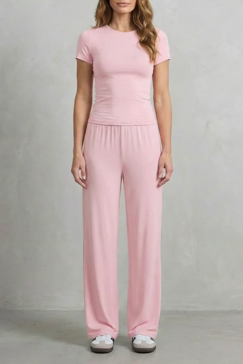 Élan – Sleek Simplicity – Pure Color Wide-Leg Pants Suit - Image 35