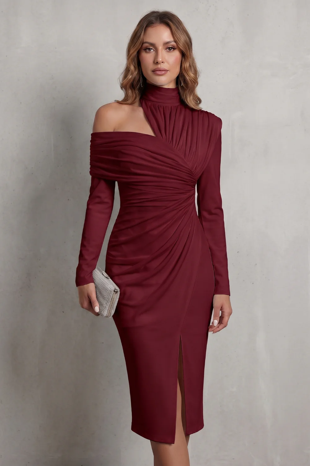 Élarise – Draped couture elegance – Midi dress - Image 10