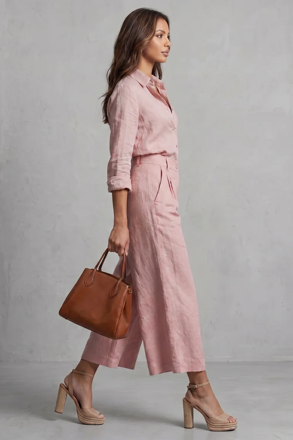Elavine – Soft linen finish – Wide-leg co-ord set - Image 3