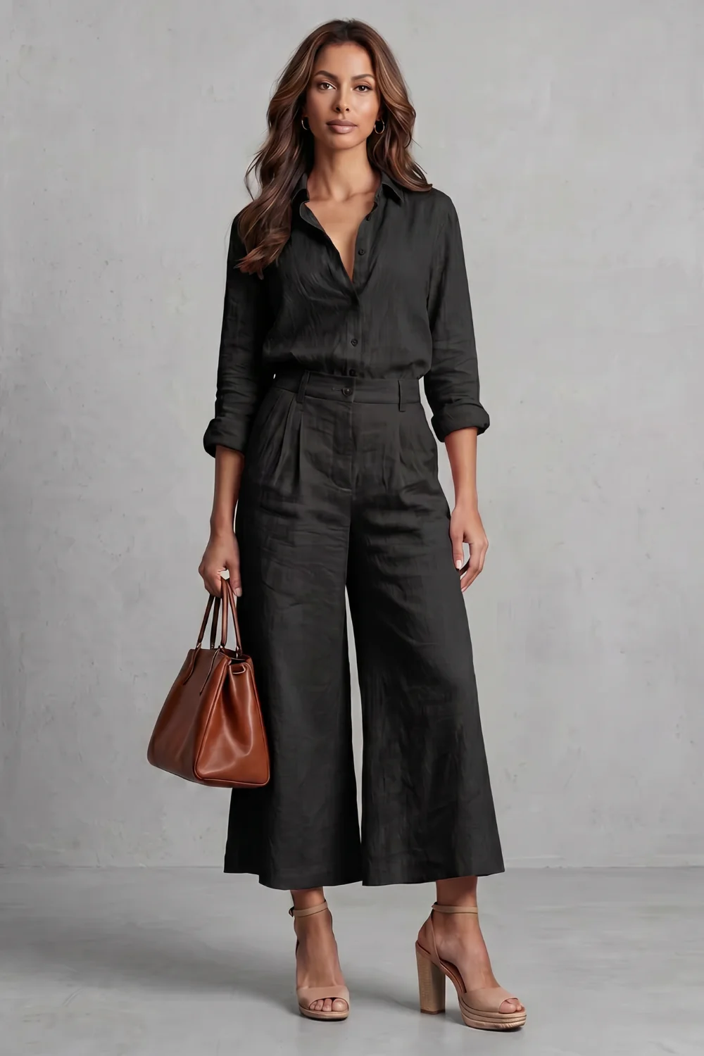 Elavine – Soft linen finish – Wide-leg co-ord set - Image 6