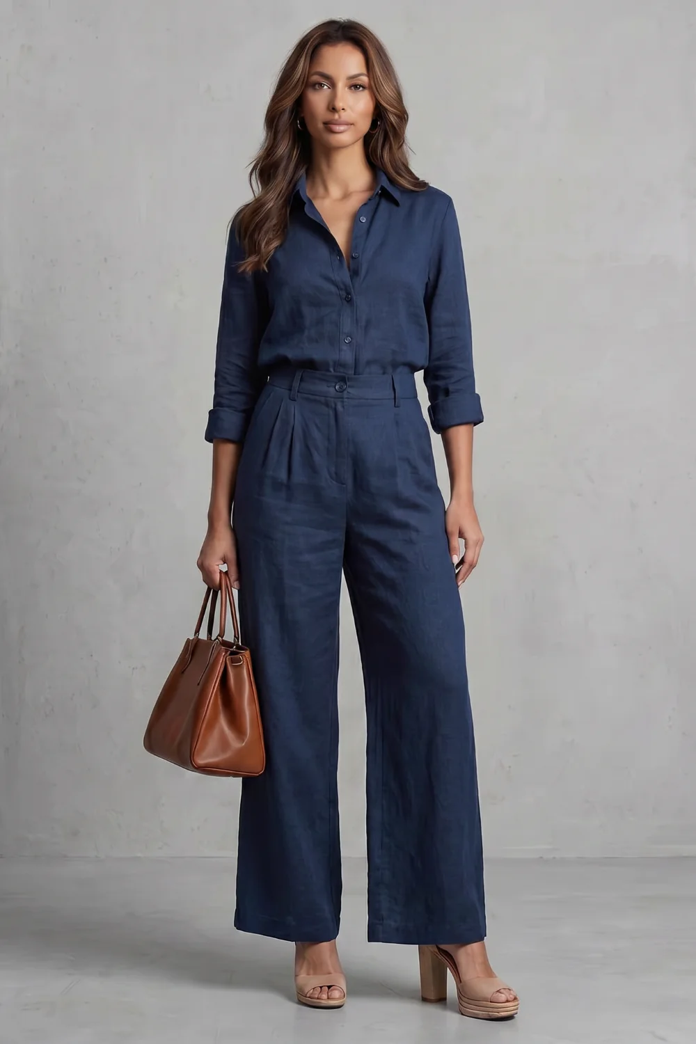 Elavine – Soft linen finish – Wide-leg co-ord set - Image 8