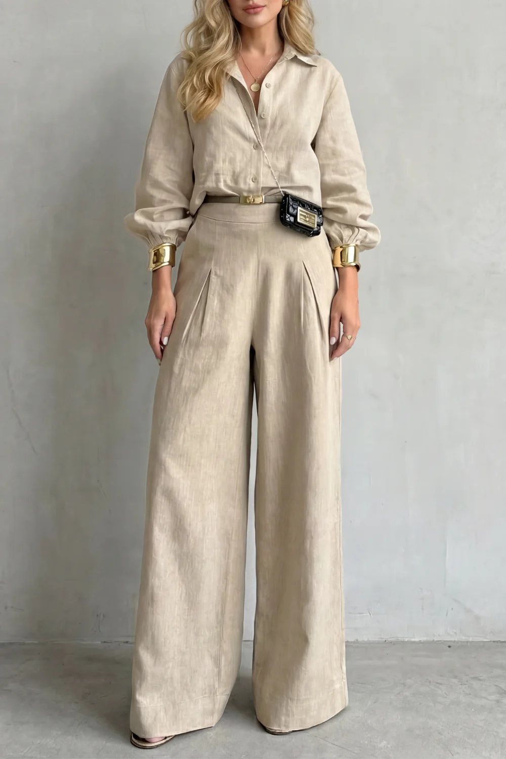 Elisavette – Tailored elegance – Two-piece wide-leg set