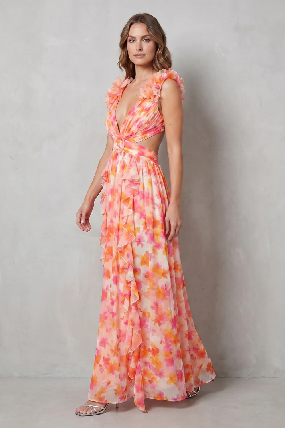 Elizara – Ruffled floral romance – Maxi dress - Image 3