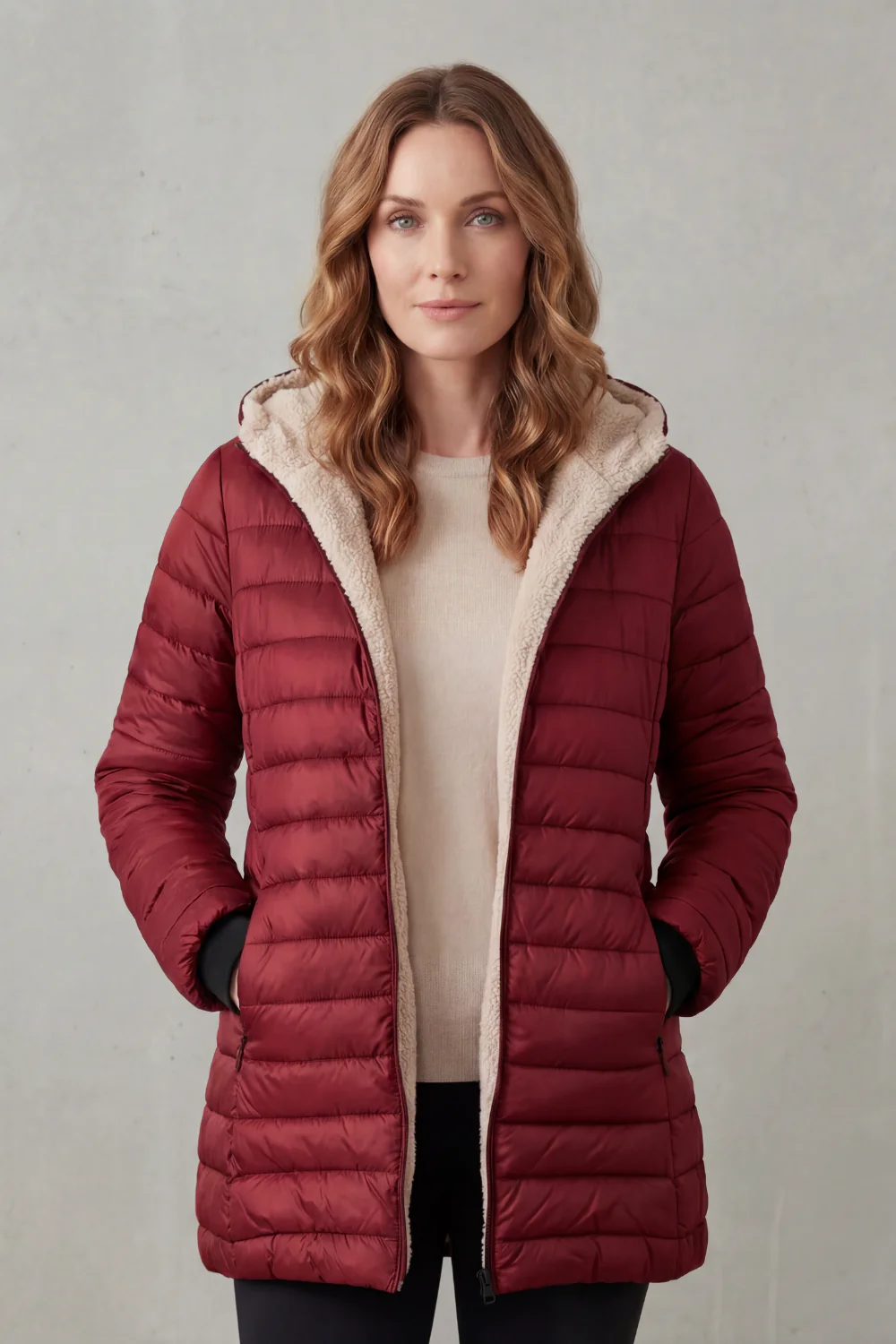 Ellavue – Sherpa lined comfort – Hooded puffer jacket - Image 12