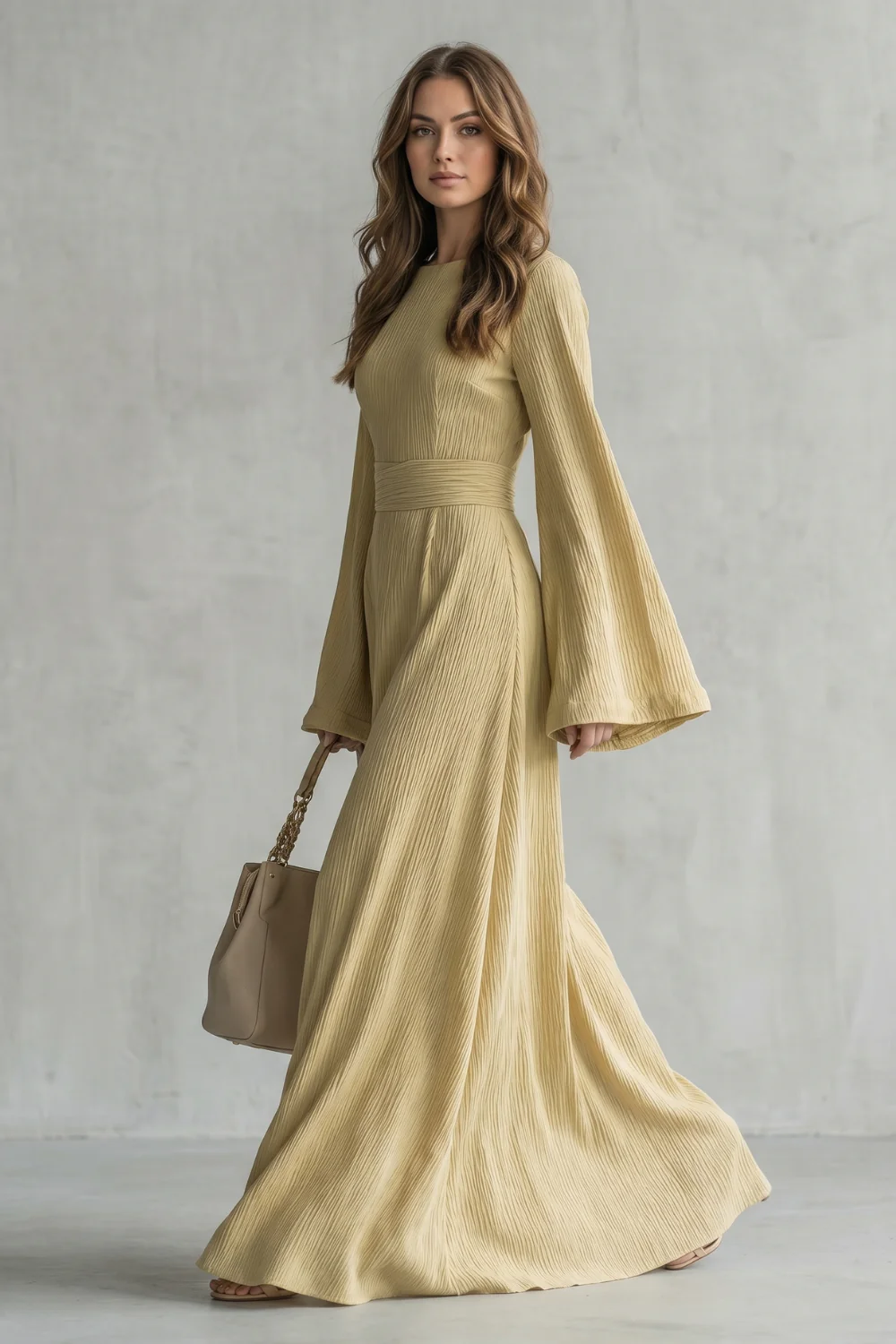 Elowen – Pleated grace elegance – Maxi dress - Image 3