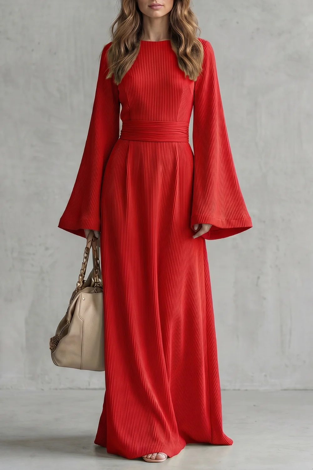 Elowen – Pleated grace elegance – Maxi dress - Image 9